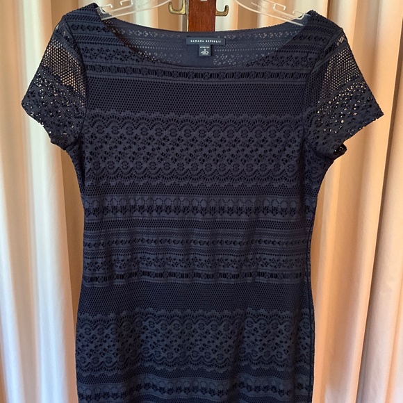 Banana Republic Black Stretch Lace Dress - Picture 4 of 7